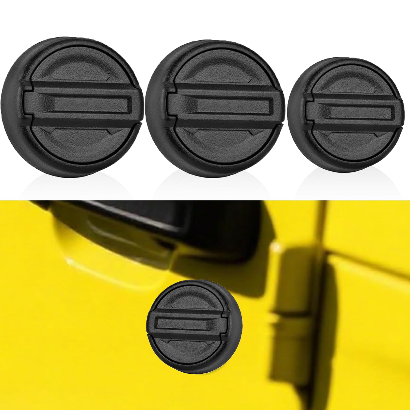 Magnetic Keyhole Covers Compatible with 2018-2026 Jeep Wrangler JL and Gladiator JT, 2 Front & 1 Tailgate, Strong Magnet Jeep Door Lock Cover Decor Accessories for Door Lock Protection, 3 PCS, Classic