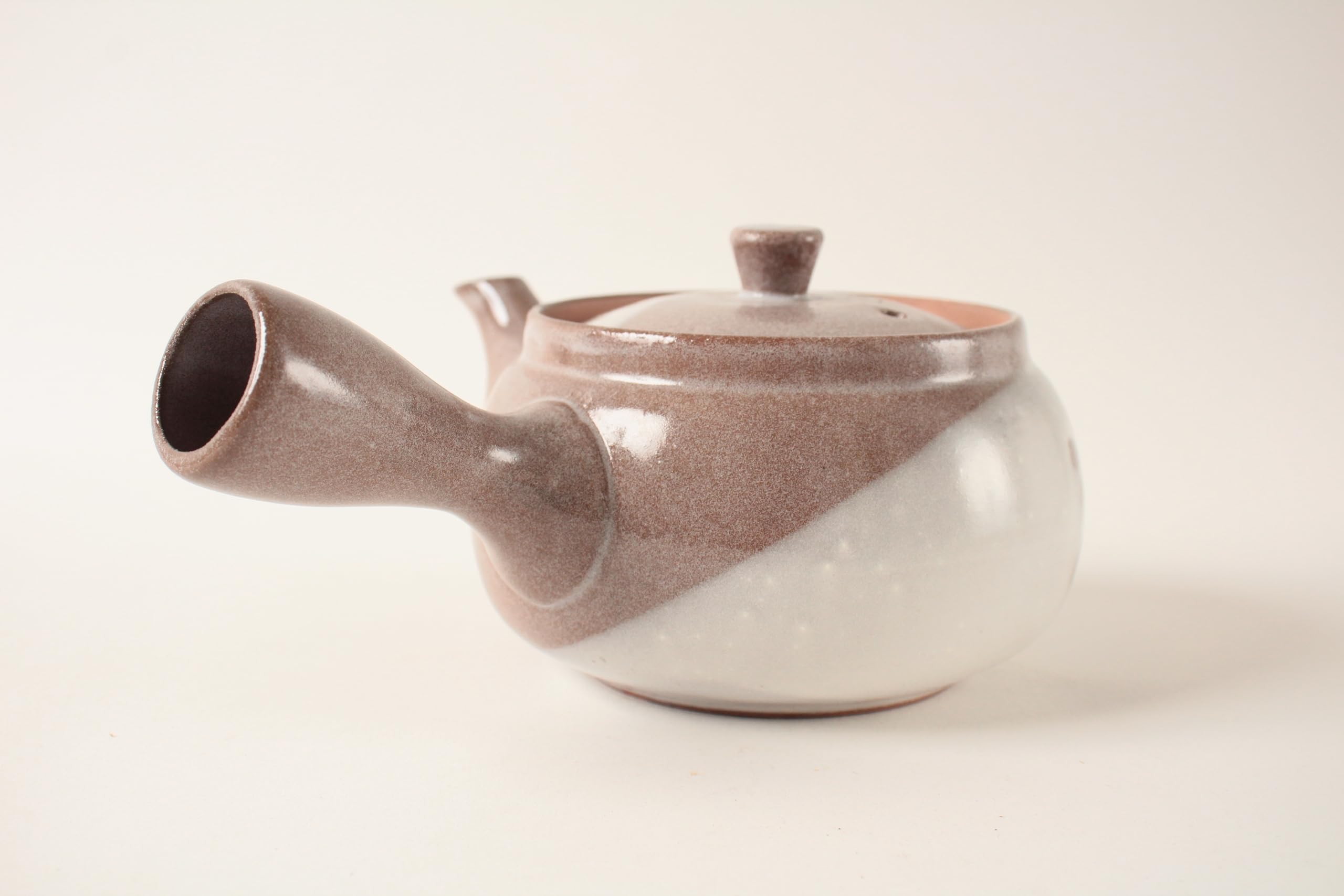 Mino ware SYK004 Théière japonaise en poterie japonaise Motif fleurs de prunier Marron roux avec infuseur Fabriqué au Japon (Import Allemagne)