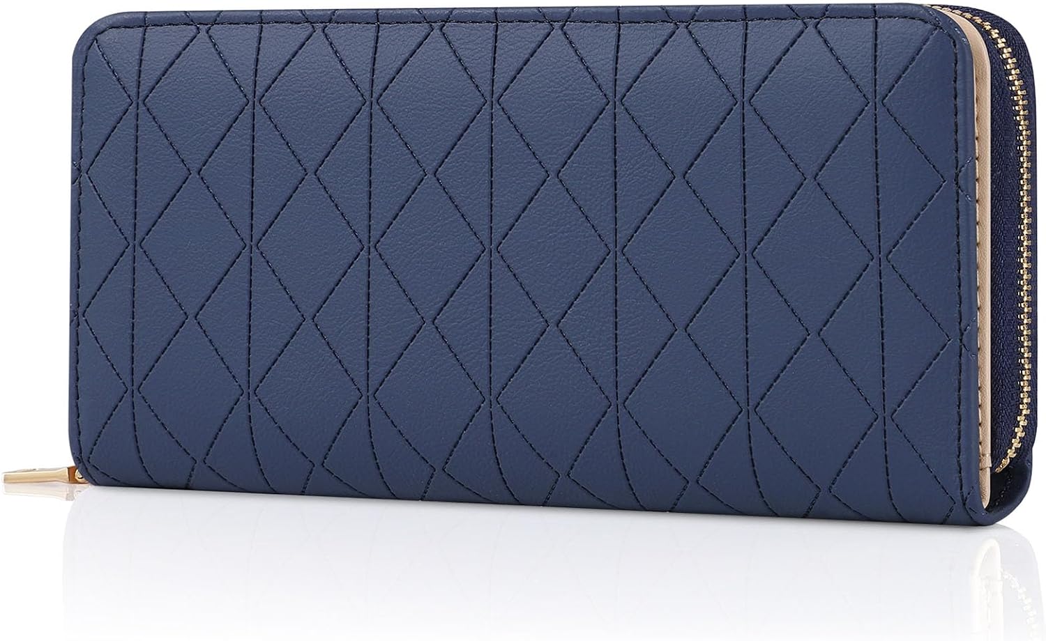 Wallet Women PU Soft Leather Large Womens Wallet Bi-fold Credit Card Holder Ladies Wallets With ID Window Coin and Cash Organizers Long Clutch Wallet Women,Sapphire blue