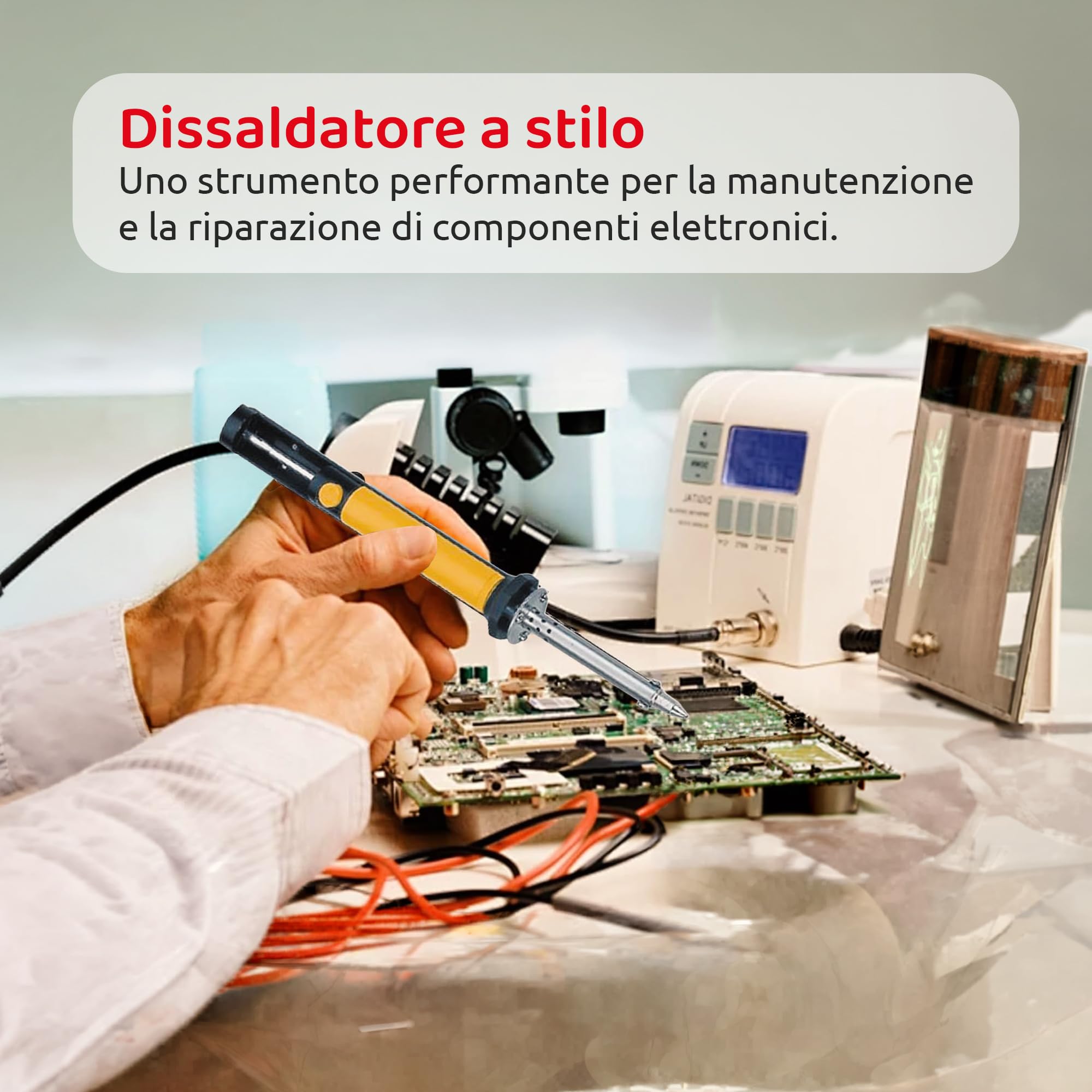 MKC | WS-211 Dissaldatore a Stilo con riscaldatore da 40W, 230 V, Giallo, Rimuovi facilmente le saldature indesiderate