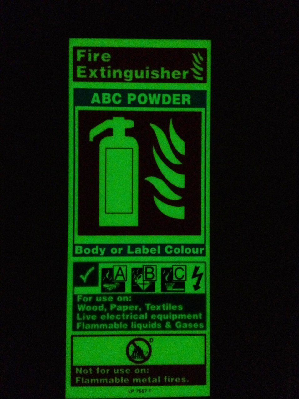 Fsss Ltd Fire Extinguisher Id Photo Luminous Abc Powder Portrait 80X200mm O/S