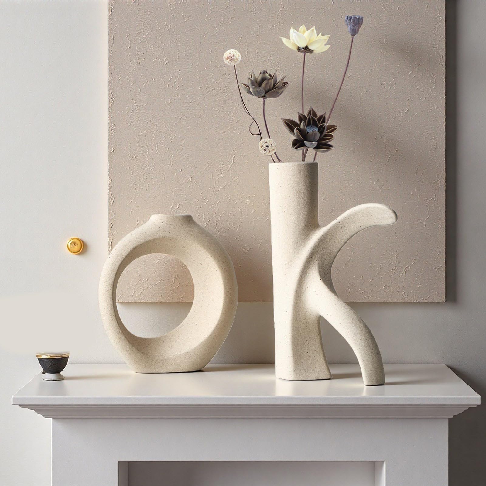 Keramikvasen, OK-Form, Vasen für Party, Hochzeit, Tafelaufsätze, dekoratives Vasen-Set, moderne nordische Vase, Heimdekoration, Keramik für Heimdekoration