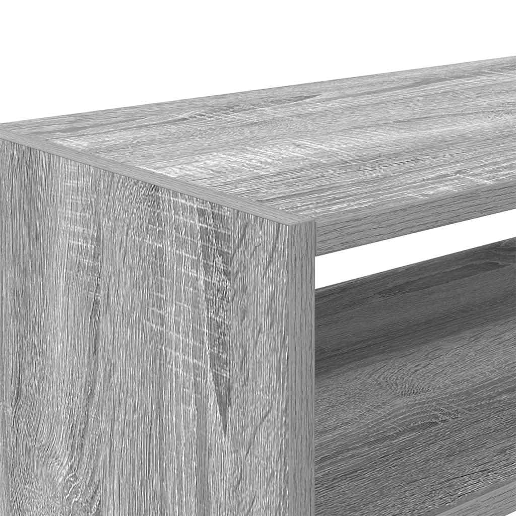 Schuhregal stapelbar Grau Sonoma aus Holzwerkstoff 60 x 30 x 30,5 cm, Schuhschrank Schuhablage für Flur Diele Eingang, platzsparende Ordnung und Stauraum
