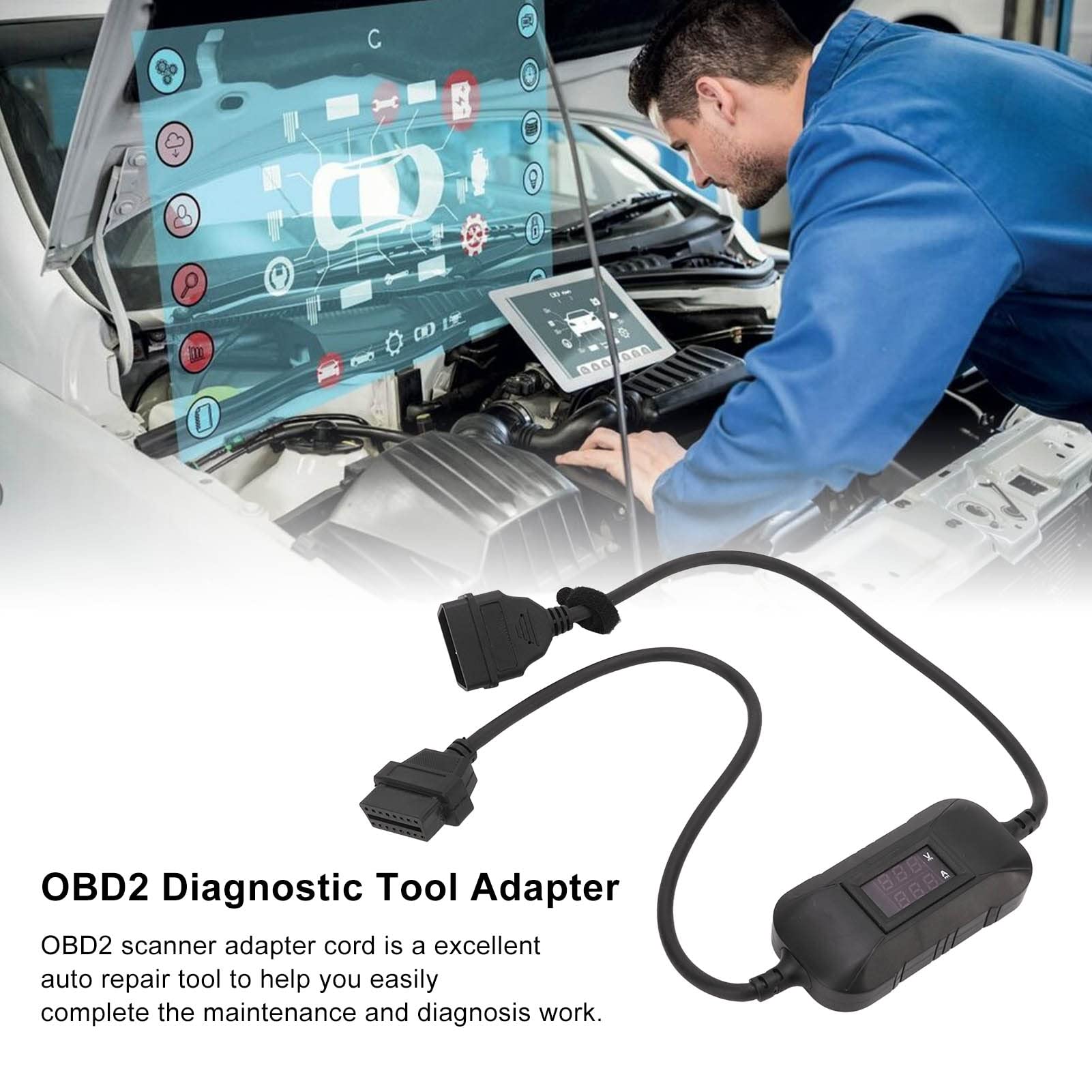 Cable Adaptador de Escáner de diagnóstico Camión OBD2, Cable de Lector Código Adaptador de 16 Pines compatible con X431 Easydiag 2.0/3.0 GOLO ABS Resistente Al Calor para Camiones Pesados (Black)