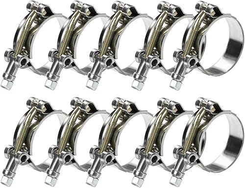 Miniatura 9 de PEROMI Paquete de 10 abrazaderas de manguera de perno en T de 2.992-3.307 in para manguera de 2.75 pulgadas, abrazadera de entrada de abrazadera de
