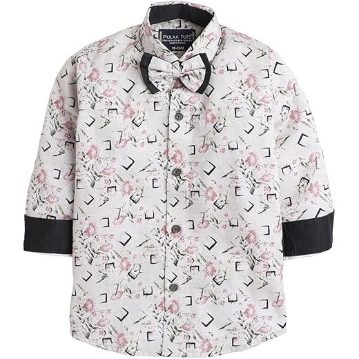 Boys Cotton Full Sleeves Shirt - Beige, 18-24 Months