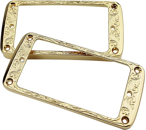 Miniatura 2 de Guyker Juego de anillos de montaje Humbucker de metal con parte inferior curvada, reemplazo de marco de cubierta de puente y cuello, compatible con