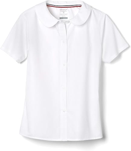 Las niñas Cuello Peter Pan de manga corta blusa (Amarillo)