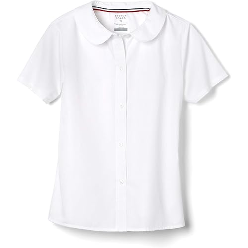 French Toast Girl's Short Sleeve Peter Pan Collar Blouse (Standard and Plus)
