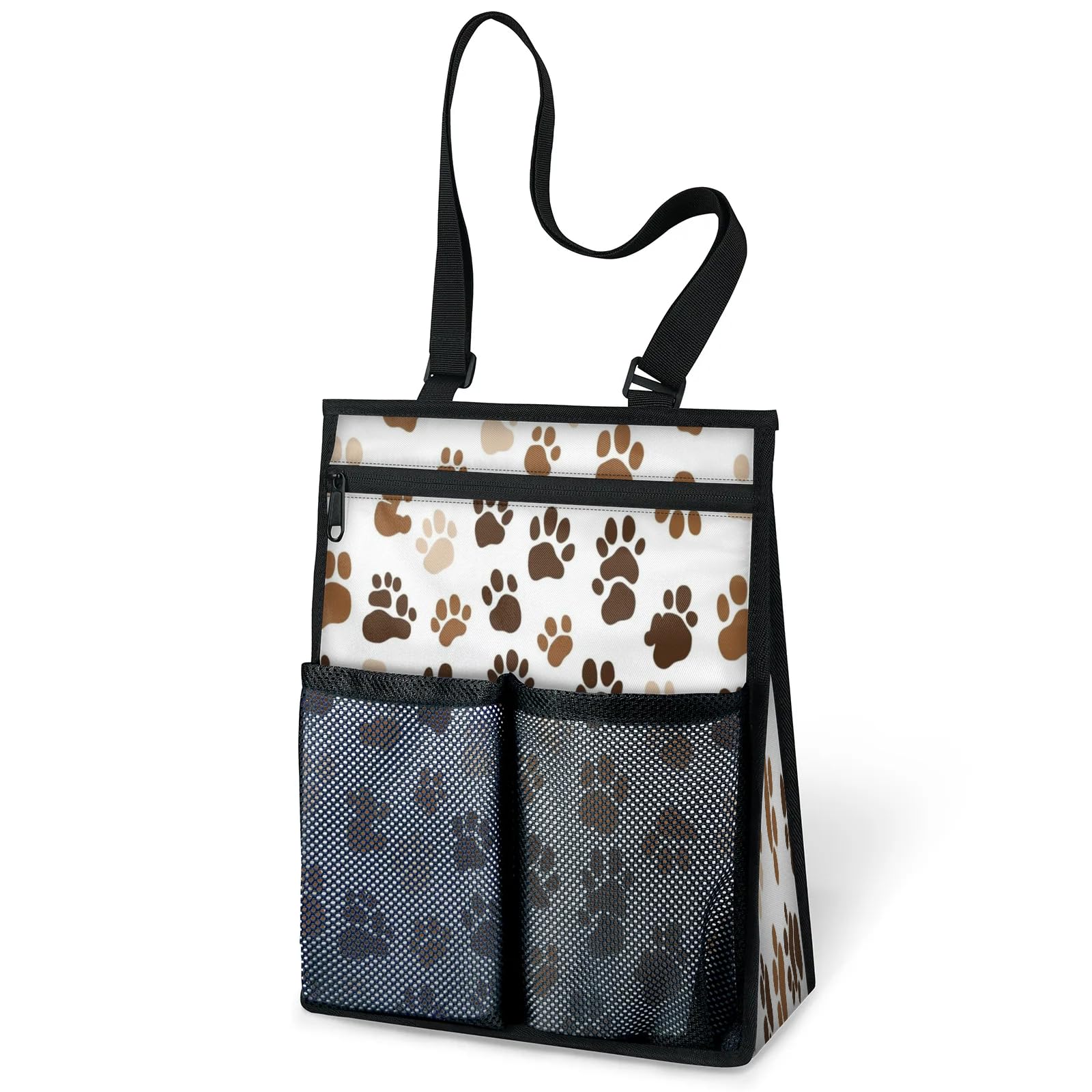 Ourtheme Dog Paw Prints Portable Shower Bag for Travel Gym Camp Beach Tote Shower Caddy Bags Hanging Toiletry