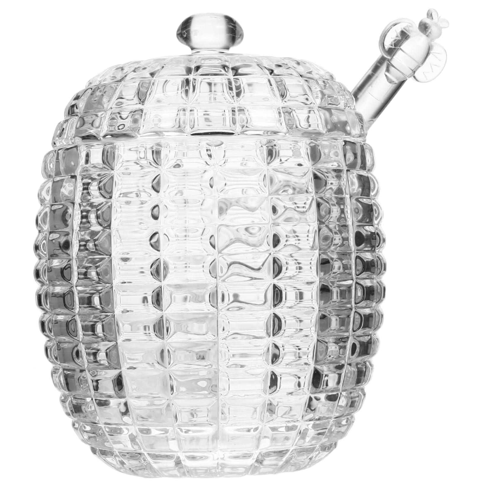 SUPVOX Convenient Honey Jar 240ml Honey Pot Lidded Honey Container Honey Jar with Stirrer Small Glass Jar for Honey