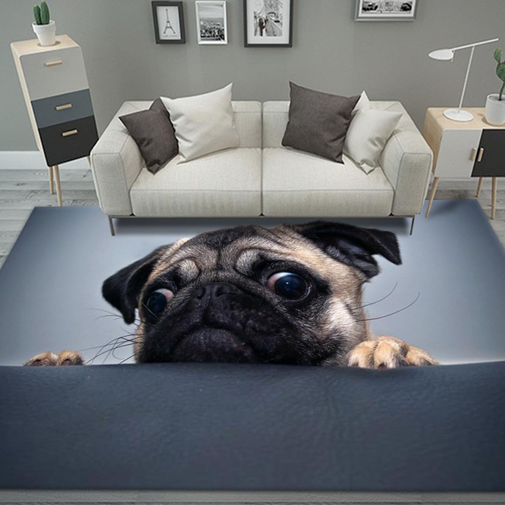 Tapis lavable et antidérapant : Grand tapis moderne doux résistant pour cuisine et bureau