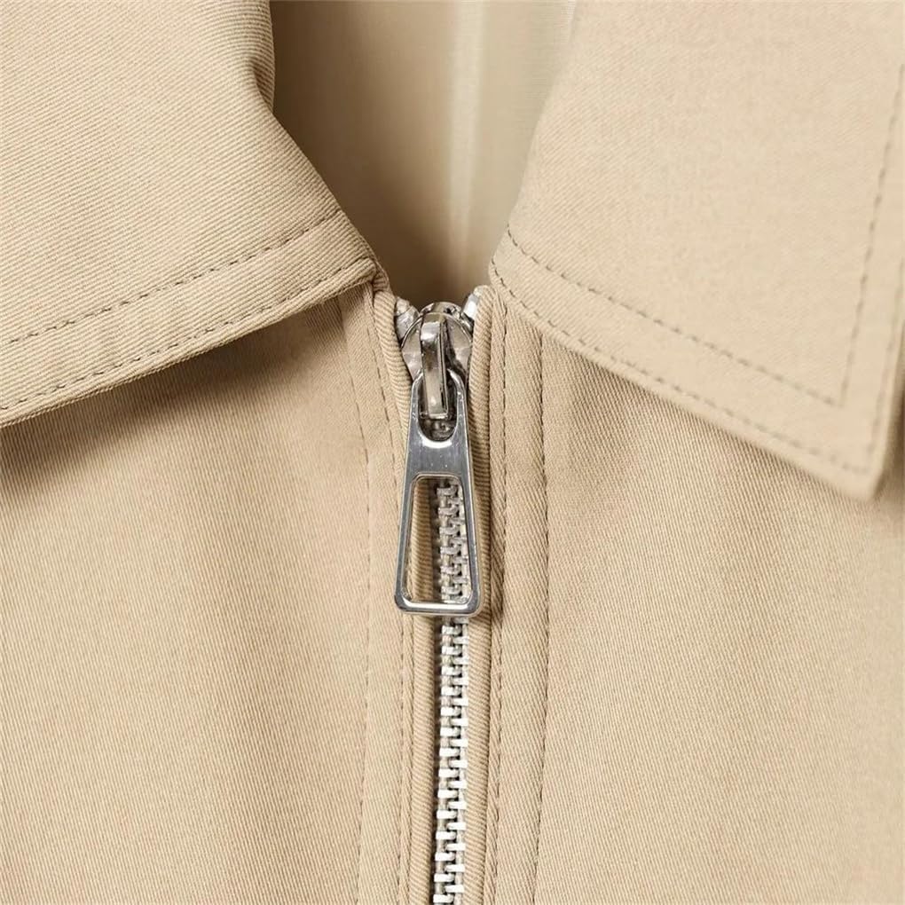Women's Stand Collar Zipper Straight Short Solid Color Jackest