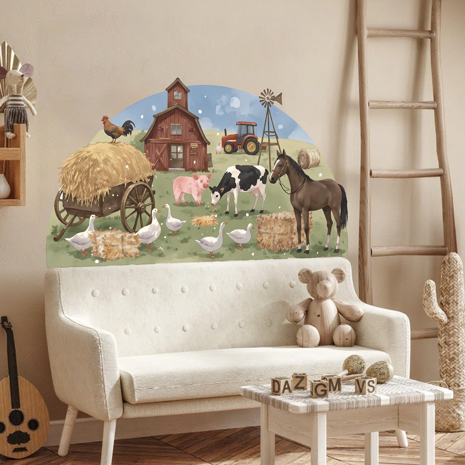 TOARTi Farm Animals Cow Horse Wall Stickers Farmhouse Roosters Peel and Stick Wall Art Decals for Kitchen Dining Room Kids Room - Image 3