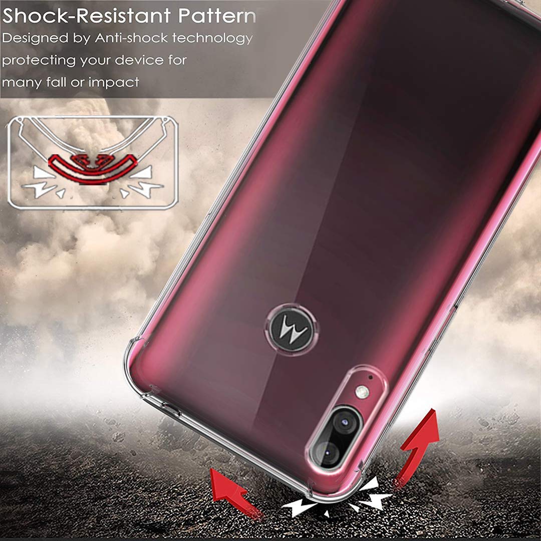Custodia Per Motorola Moto E6 Plus - Effetto Sfumato Rosa/Verde - TPU Morbido E Antiurto - 5