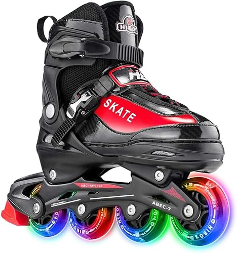Miniatura 2 de Patines en línea para niños con ruedas iluminadas, iluminadoras, que brillan en la oscuridad, para exteriores e interiores, para niños, niñas,