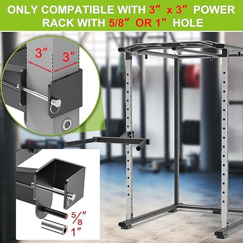 Miniatura 4 de Kipika Y-Shaped Dip Bar for Power Cage with 58" or 1" Hole - Dip Bar Attachments for Home Gym - Heavy Duty Power Rack Attachments - Squat Rack