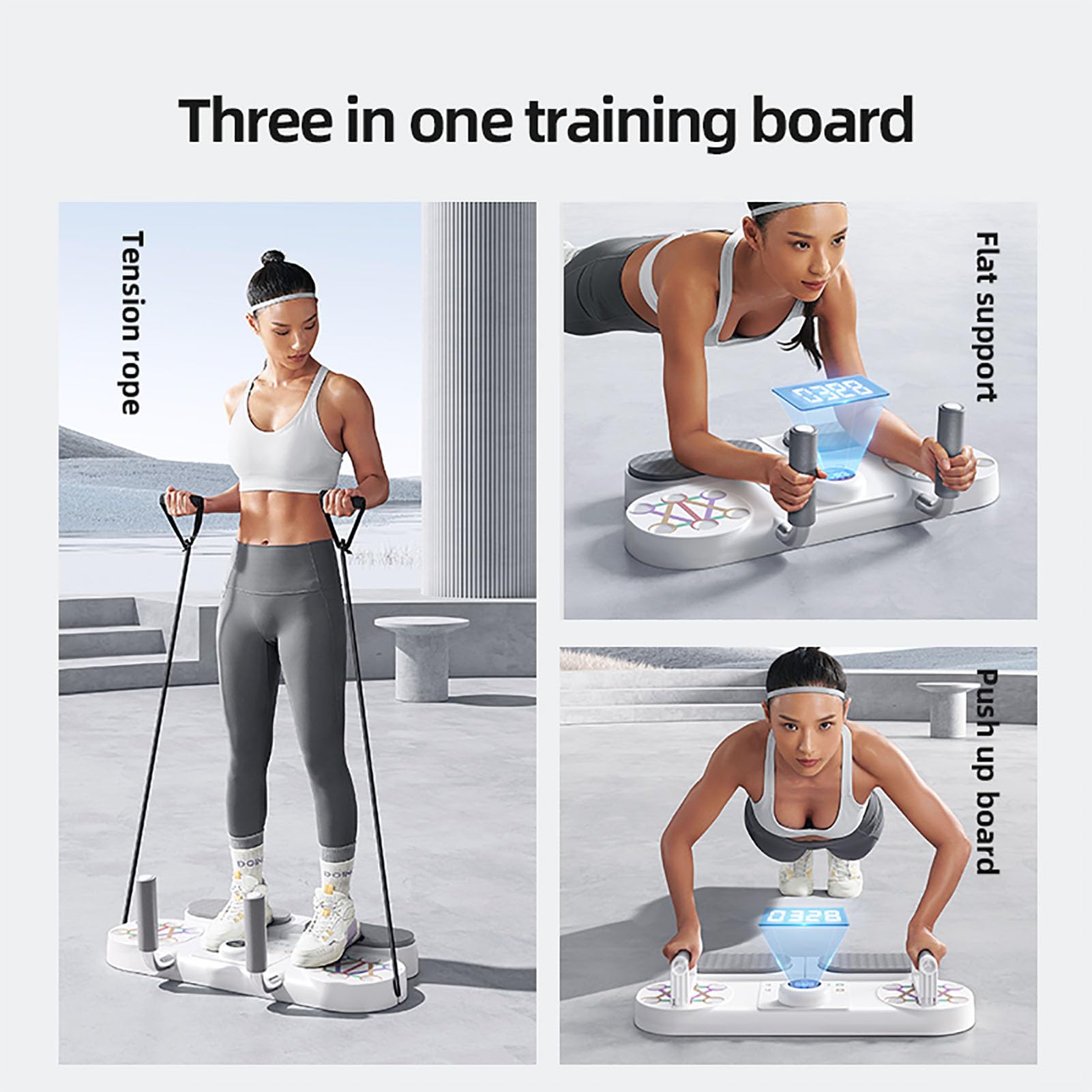 3-in-1 Liegestützbrett, tragbares Heim-Fitnessstudio, Multifunktions-Pushup-Board, Krafttrainingsgerät für Liegestütze, Bauch-Roller, Liegestützstange für Heim-Fitnessstudio