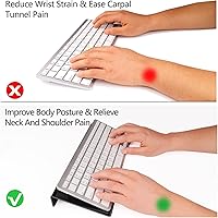Vista 4 de Soporte de teclado de computadora acrílico para escritorio, elevador de teclado, soporte de teclado para escritorio, elevador de teclado