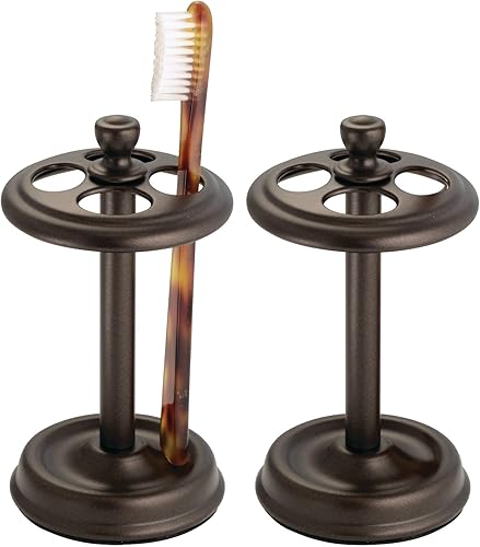 Miniatura 9 de iDesign 76284 York - Soporte de metal para cepillos de dientes para tocador de baño, encimeras, maquinillas de afeitar, 3.25 x 5.75 pulgadas, cromo