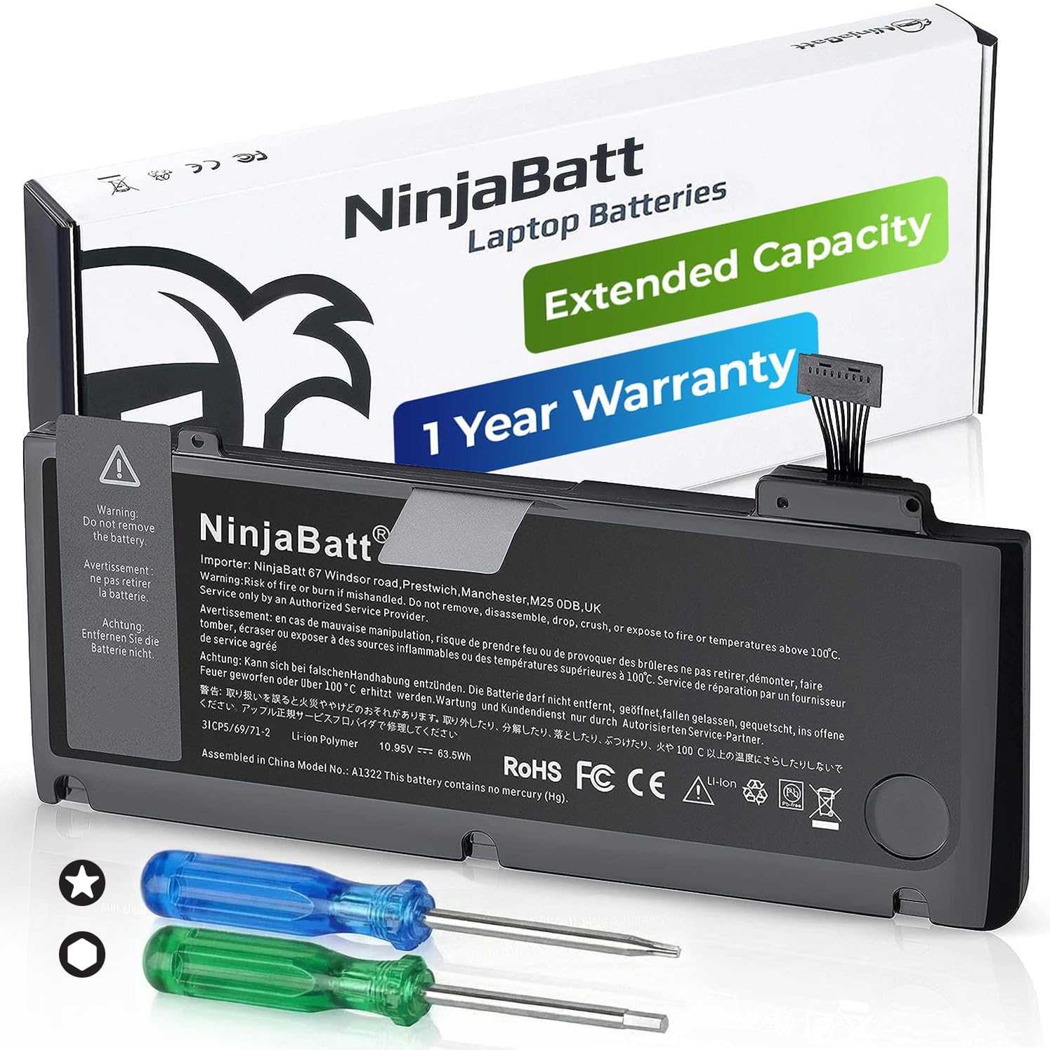 Amazon.com: NinjaBatt Battery A1278 A1322 for Apple MacBook Pro 13