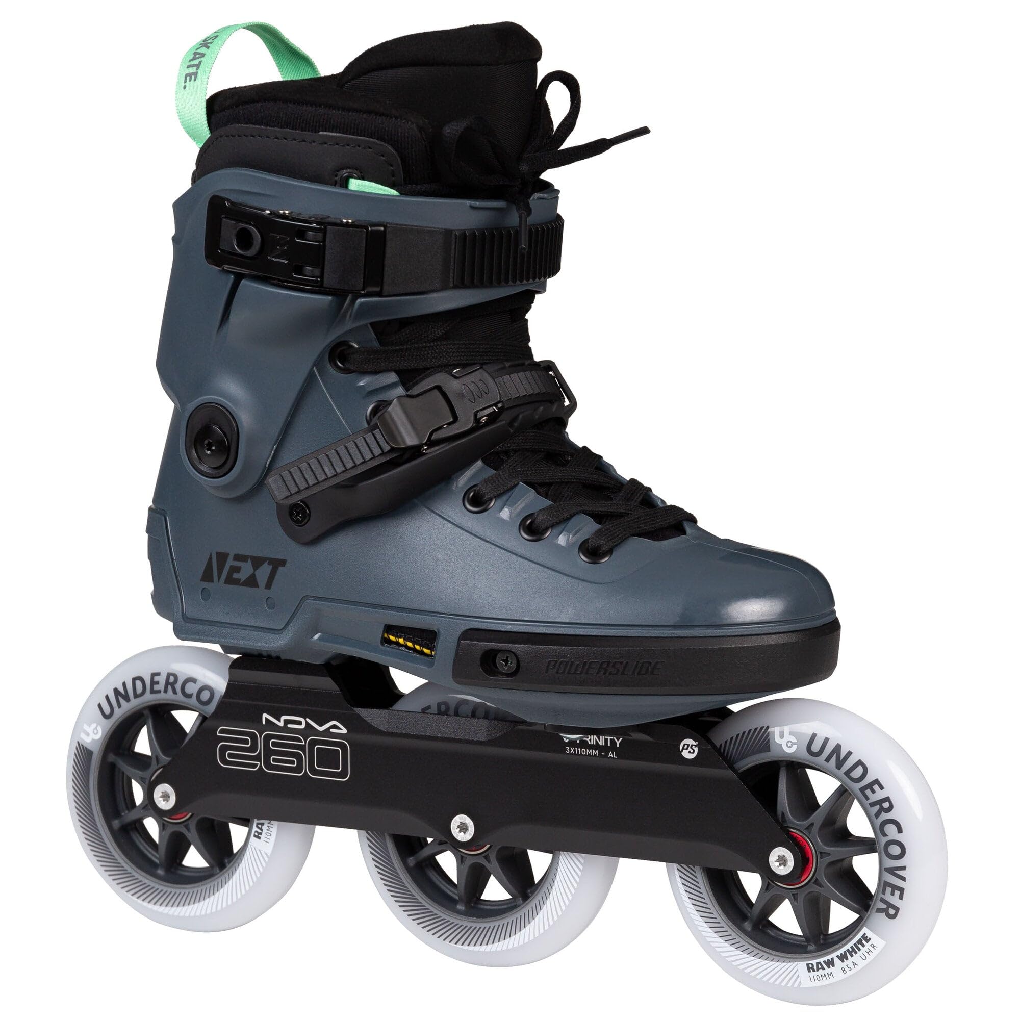 Powerslide Next Pro 110 Urban Inline Skates for Men and Women with Trinity 3-Point Mounting, 3 x 110 mm Undercover Wheels & Wicked ABEC 9 Ball