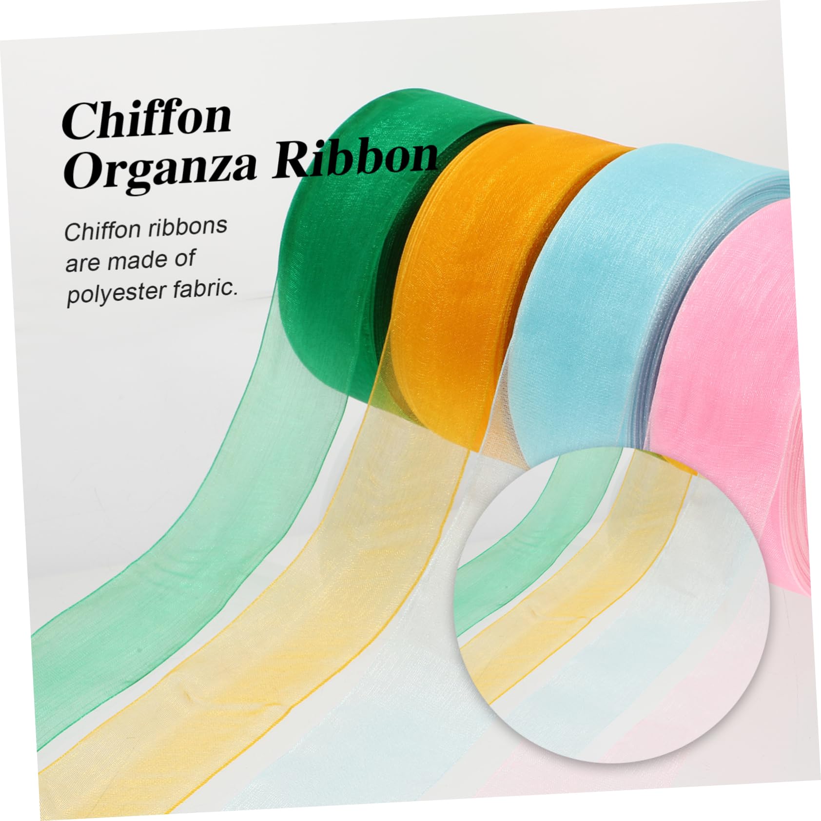 Tofficu 3 Juegos Gasa Cintas Lazo Ribbon Coleteros Oro Cinta De Hoja Verde Cinta De Organza De Gasa Transparente Cinta De Organza Transparente Brillante Poliéster 4 Rollos * 3