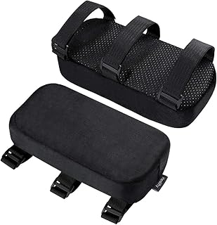 Healifty - Reposabrazos acolchado, espuma viscoelástica para silla de oficina y silla de juegos, fundas ergonómicas para codos y antebrazos, parte inferior antideslizante (2 unidades)