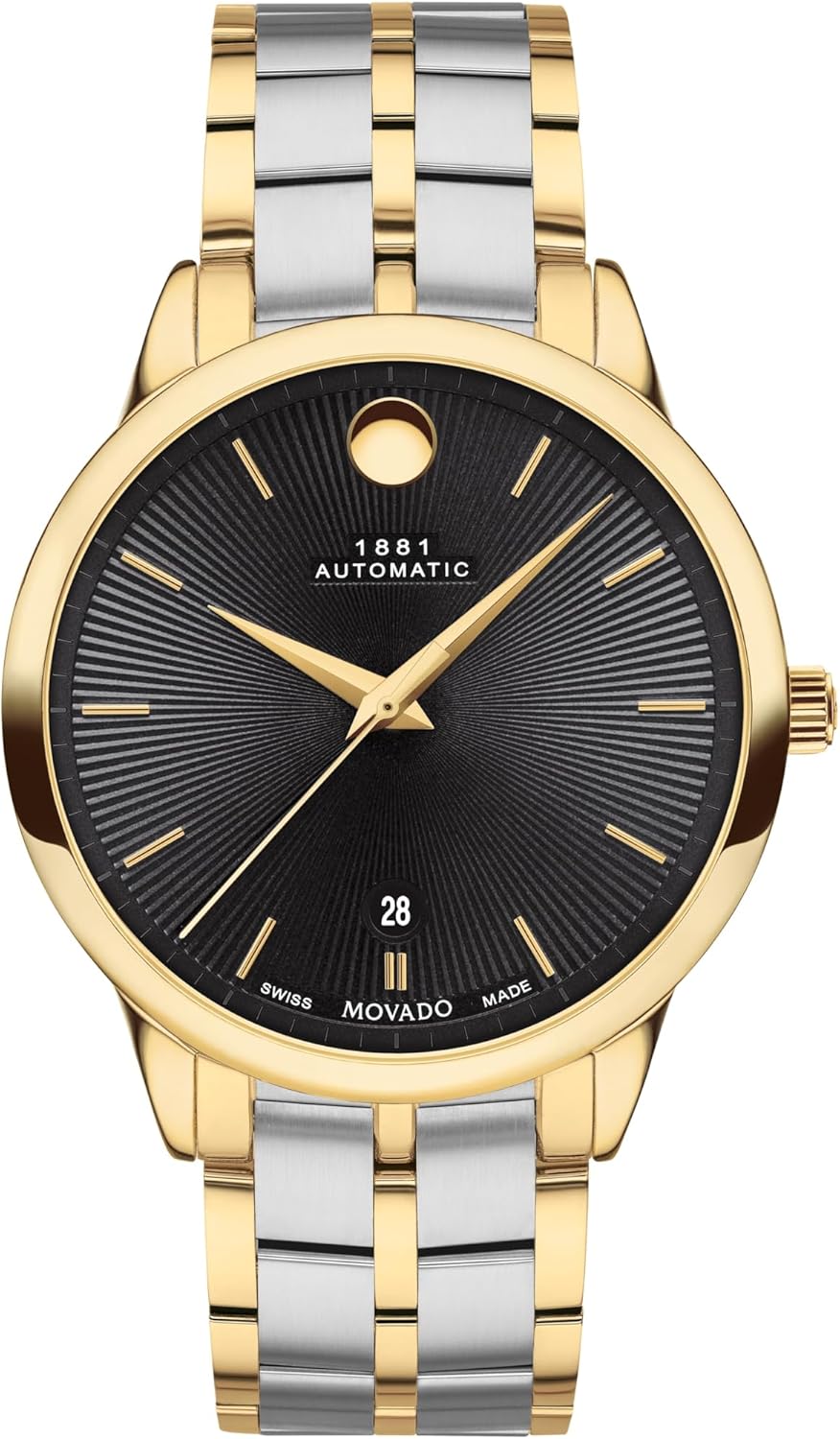 Movado 1881 Men's Automatic Swiss Watch - Self-Winding Movement, Stainless Steel - Water Resistance 3ATM/30 Meters - Classic Luxury Mechanical Timepiece - Gift for Him - 39.5mm