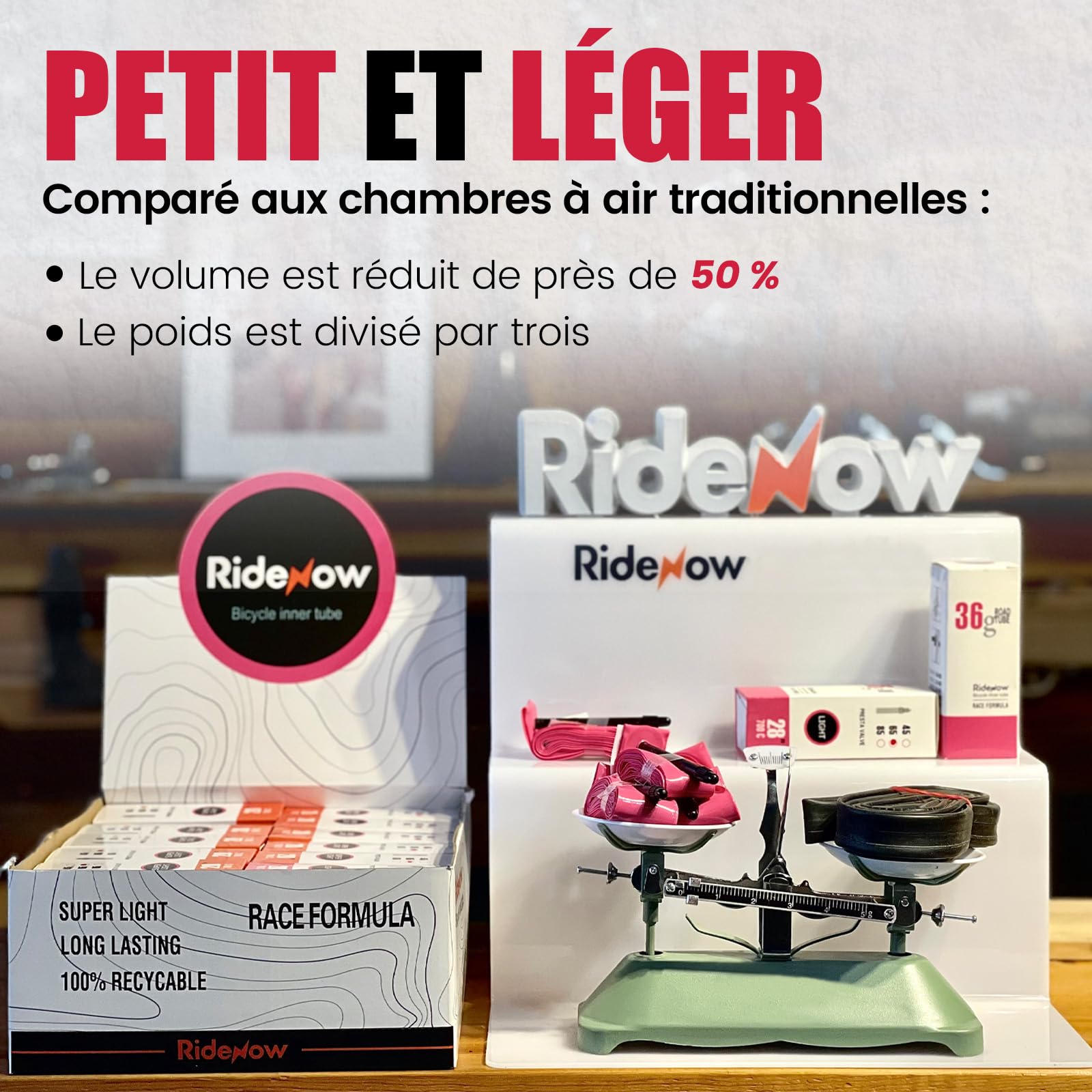 RideNow Lot de 2 chambres à air en TPU pour vélo de course/Gravel Bikes 700 x 32-47C, pour VTT électrique, 27", 28", 29", ultra légère, avec valve Presta 45/65 mm