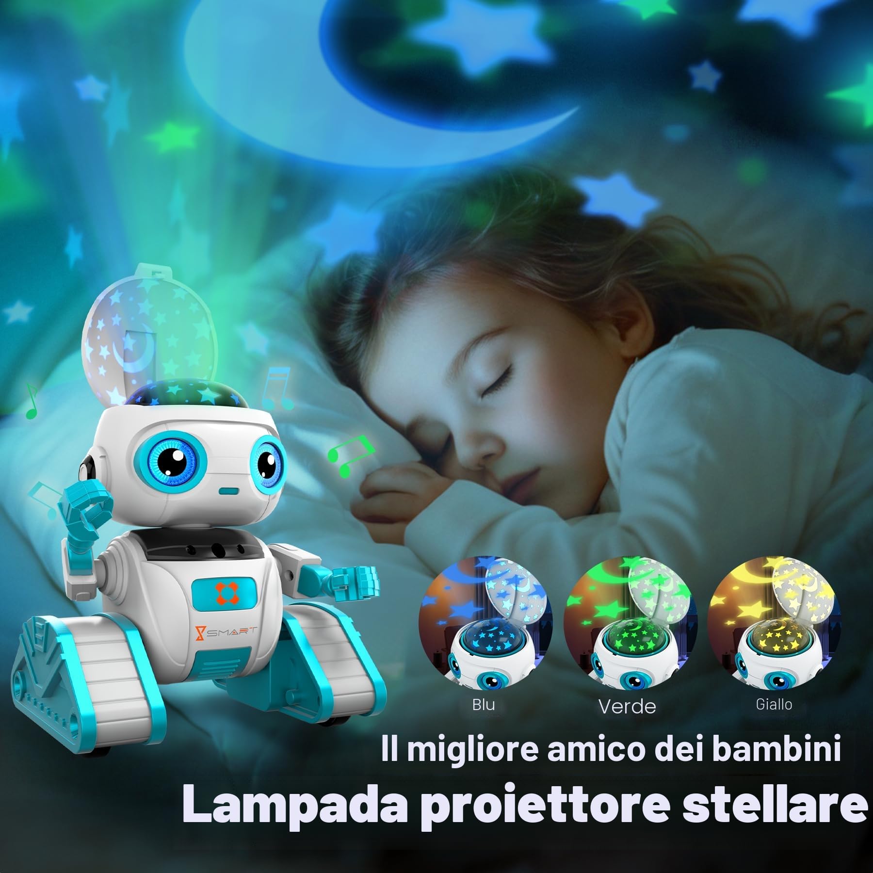 Subtail Robot Bambini - Funzione di Proiezione Innovativa - Robot Telecomandato con Controllo Gestuale - Giochi Bambini 3 4 5 6 7 8 Anni - Robot Regalo Giocattoli per Bambini e Bambine di 3-12 Anni