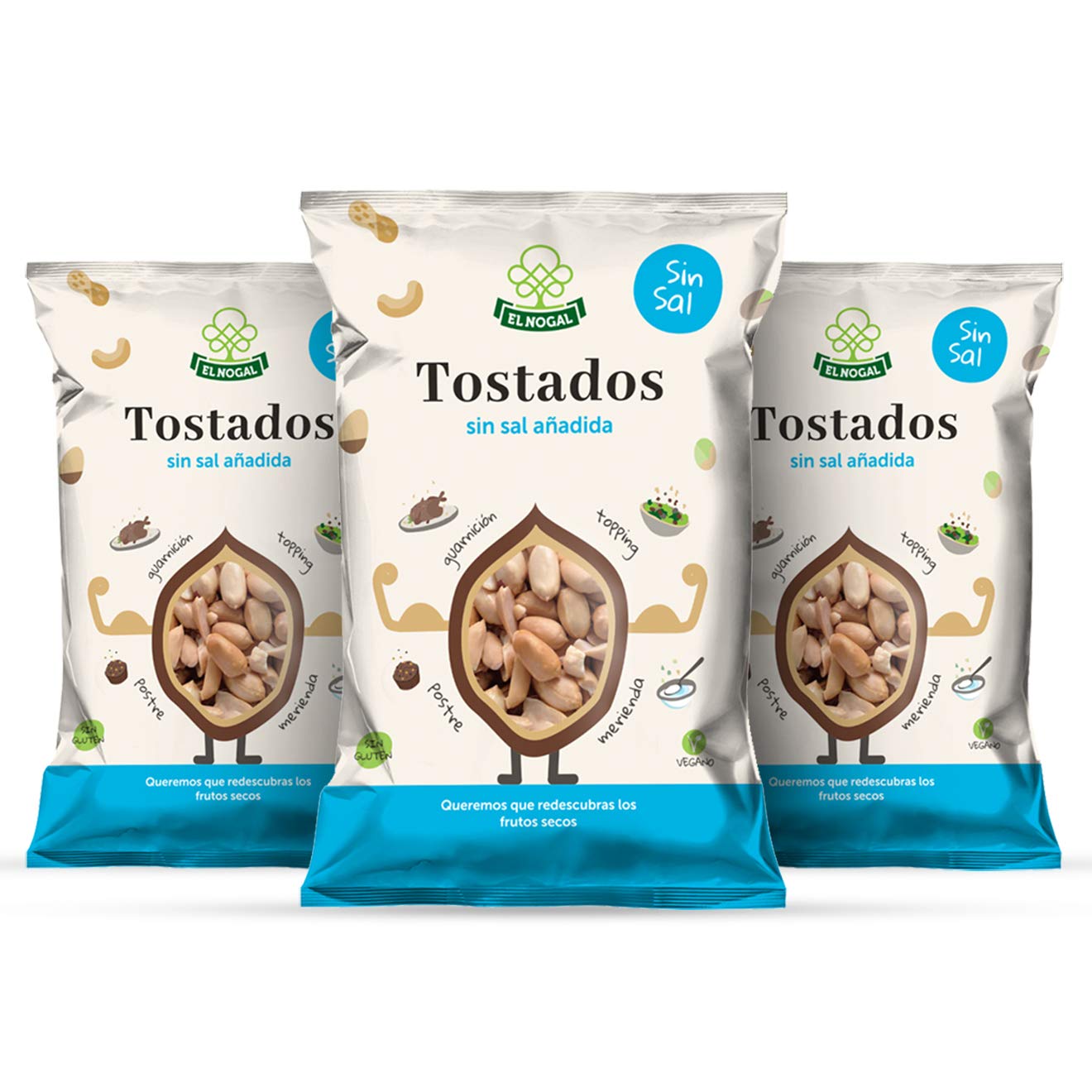 EL NOGAL Frutos Secos Cacahuete Repelado Tostado Sin Sal Bolsa 130 G