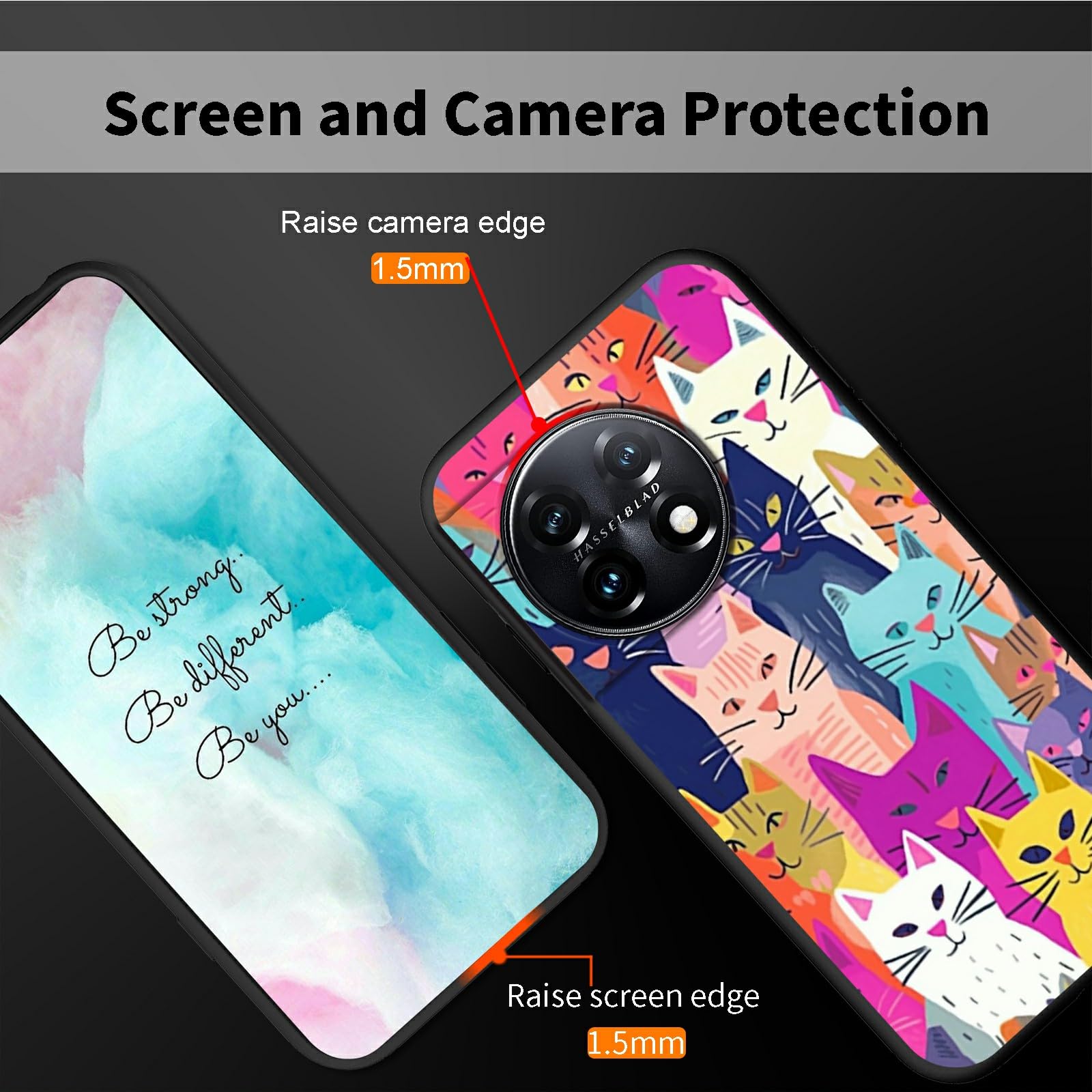 Custodia Per OnePlus 11 5G Con Design Gatto – Cover TPU Morbida Trasparente Antiurto – Morbida Al Tatto, Bordi Rialzati, Modello Carino Per Ragazze