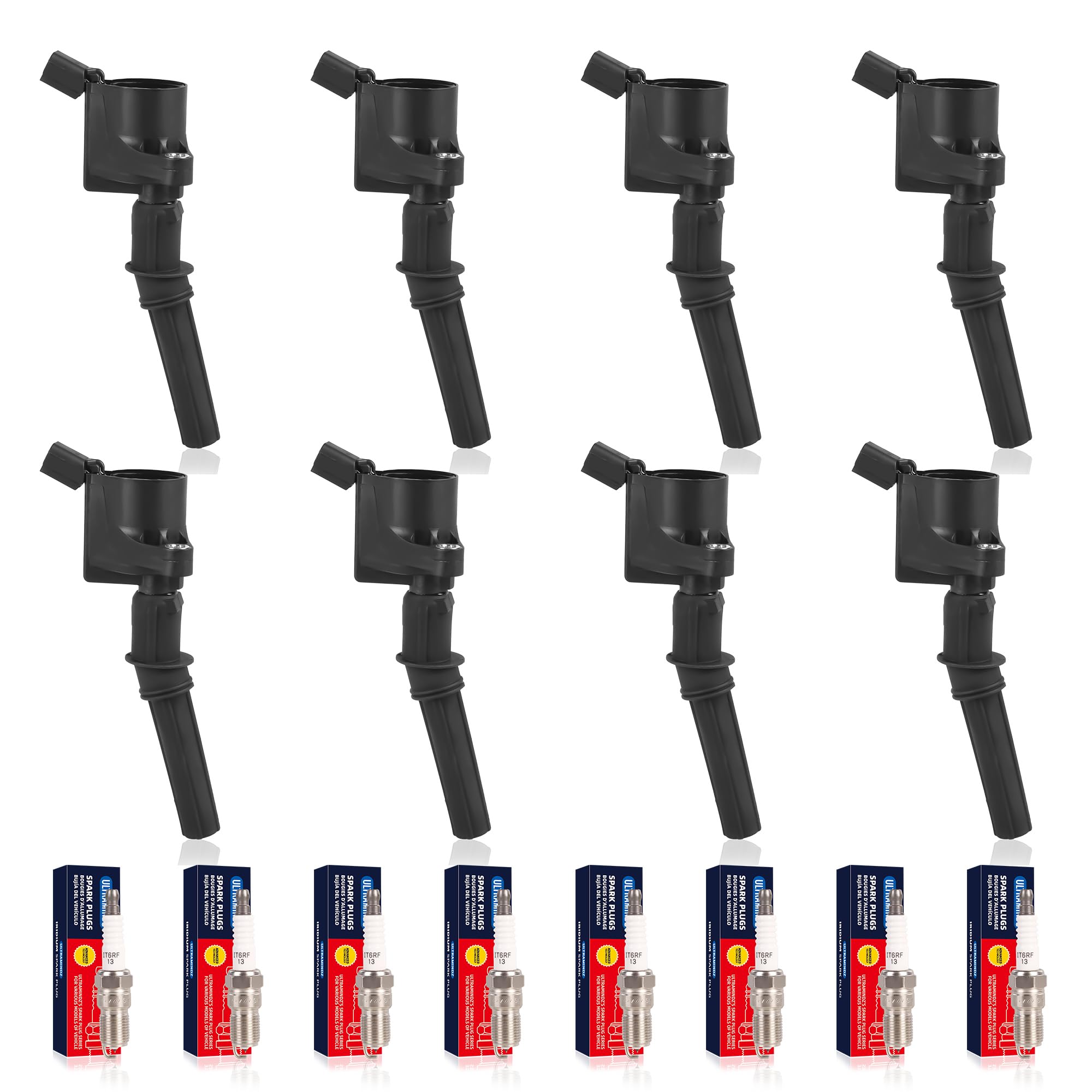 Replacement REPF504613 Ignition Coil Compatible With 1998-2011 Ford Crown Victoria 2003-2014 E-150 8Cyl 4.6L 5.4L Set Of 8 - Foto 2