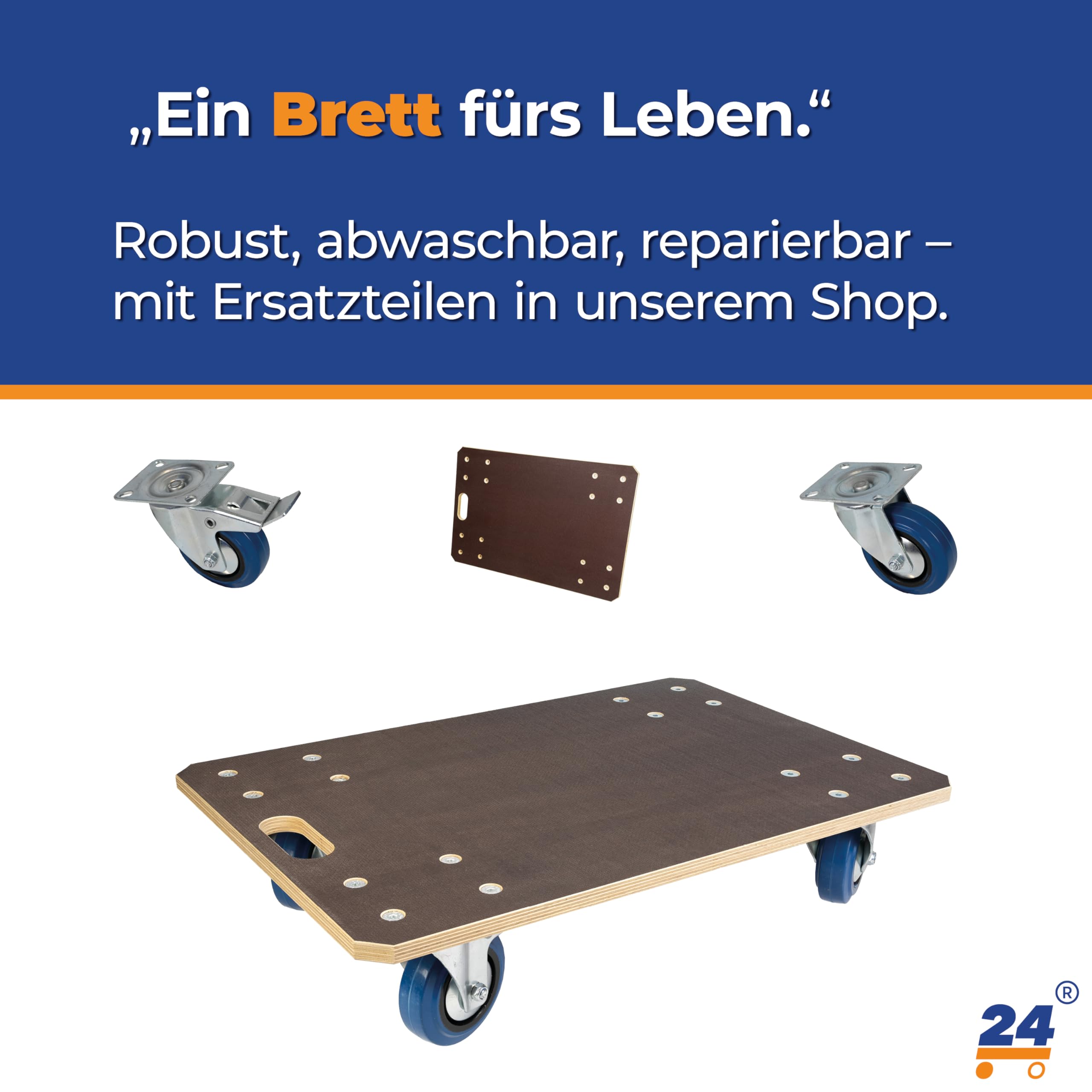 Expert – 2er-Set Transportroller 60x40 cm – 850 kg (1.700kg gesamt) Siebdruckplatte, PP-Räder, Rollbrett Möbelroller, Transporthilfe für Umzug, Möbel-Transport Rollwagen Möbelhund Roller