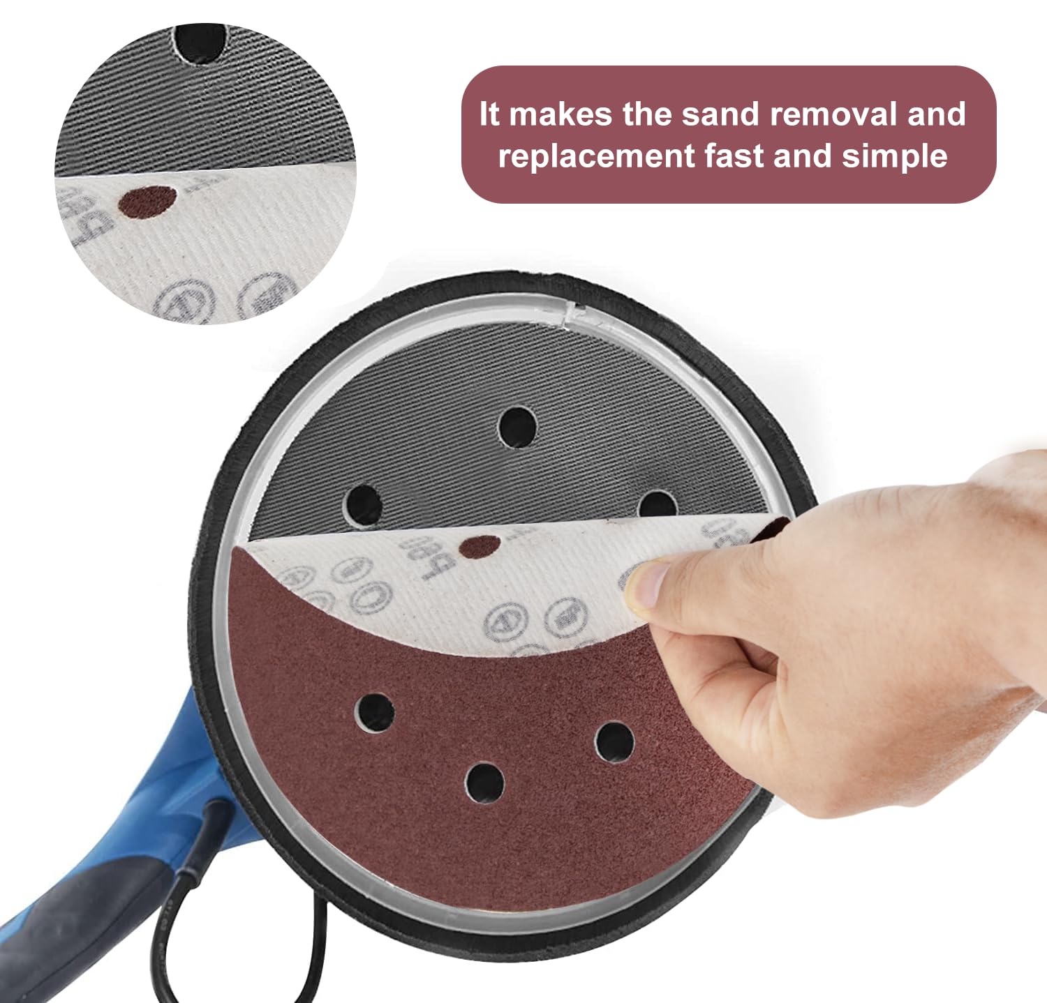 Senmai Tools Disques abrasifs 180mm 8 trous (Grain 40) .disques de ponçage 180mm rouge pour ponceuse à sec ponceuse excentrique 30 pièces