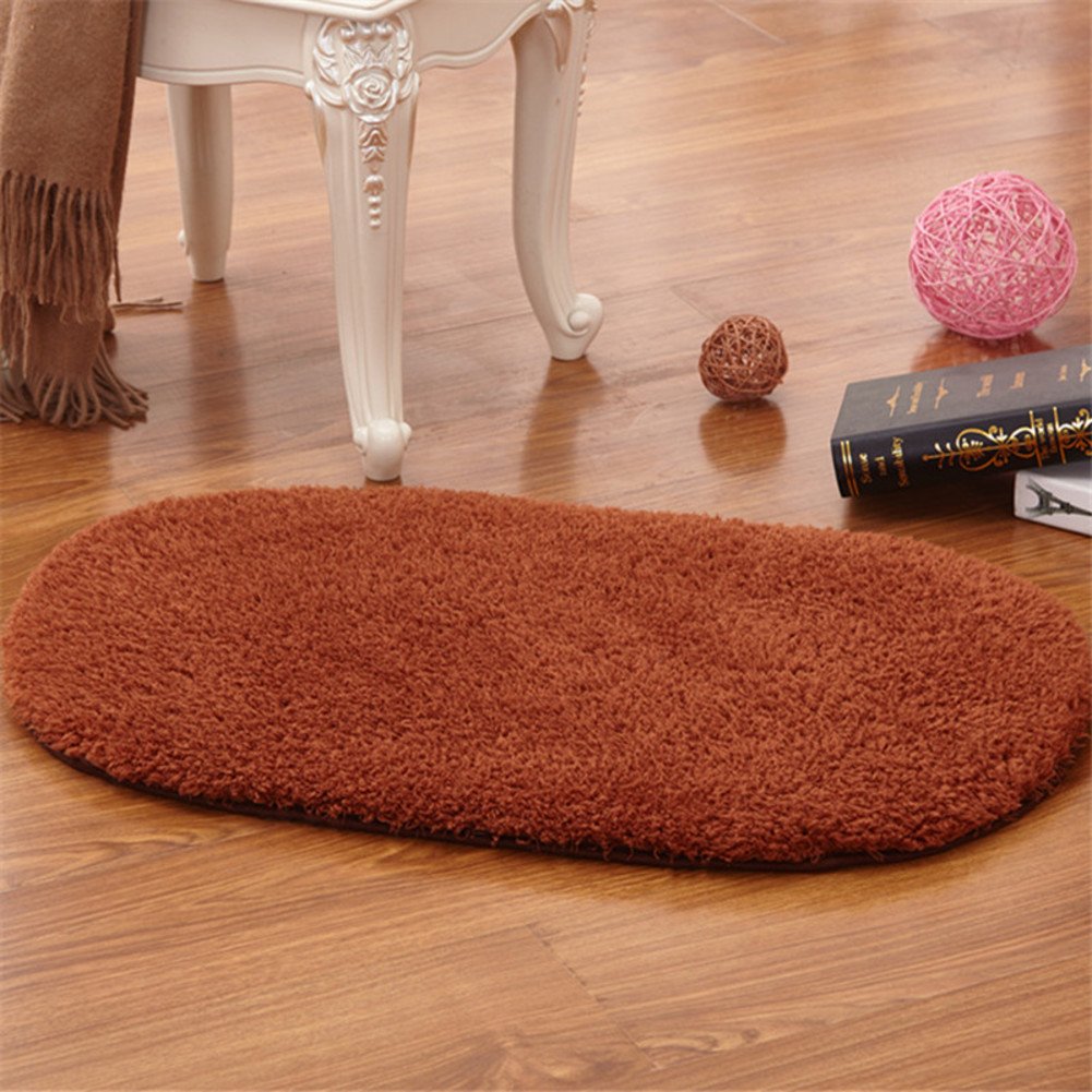 ZPEE Non Slip Shaggy Bath Mat,Ultra Soft Oval Door Mat For Bathroom,Plush Rug Water Absorbent Carpet Shag Carpets,Machine Washable Area Rugs