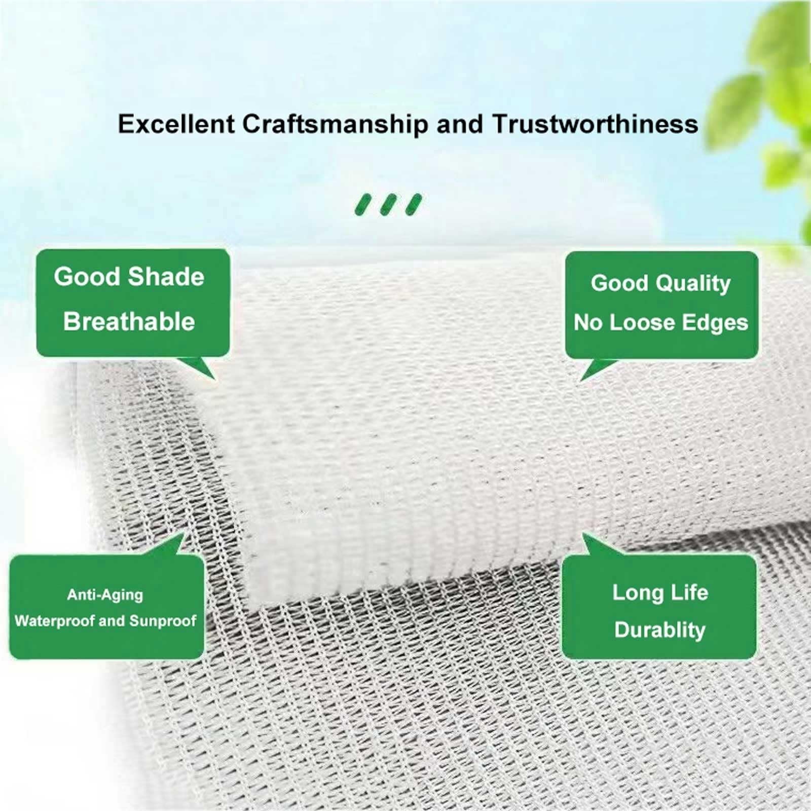 30% Schattentuch Mit Ösen - UV-beständiges Gewächshaus-Netz Für Garten & Terrasse