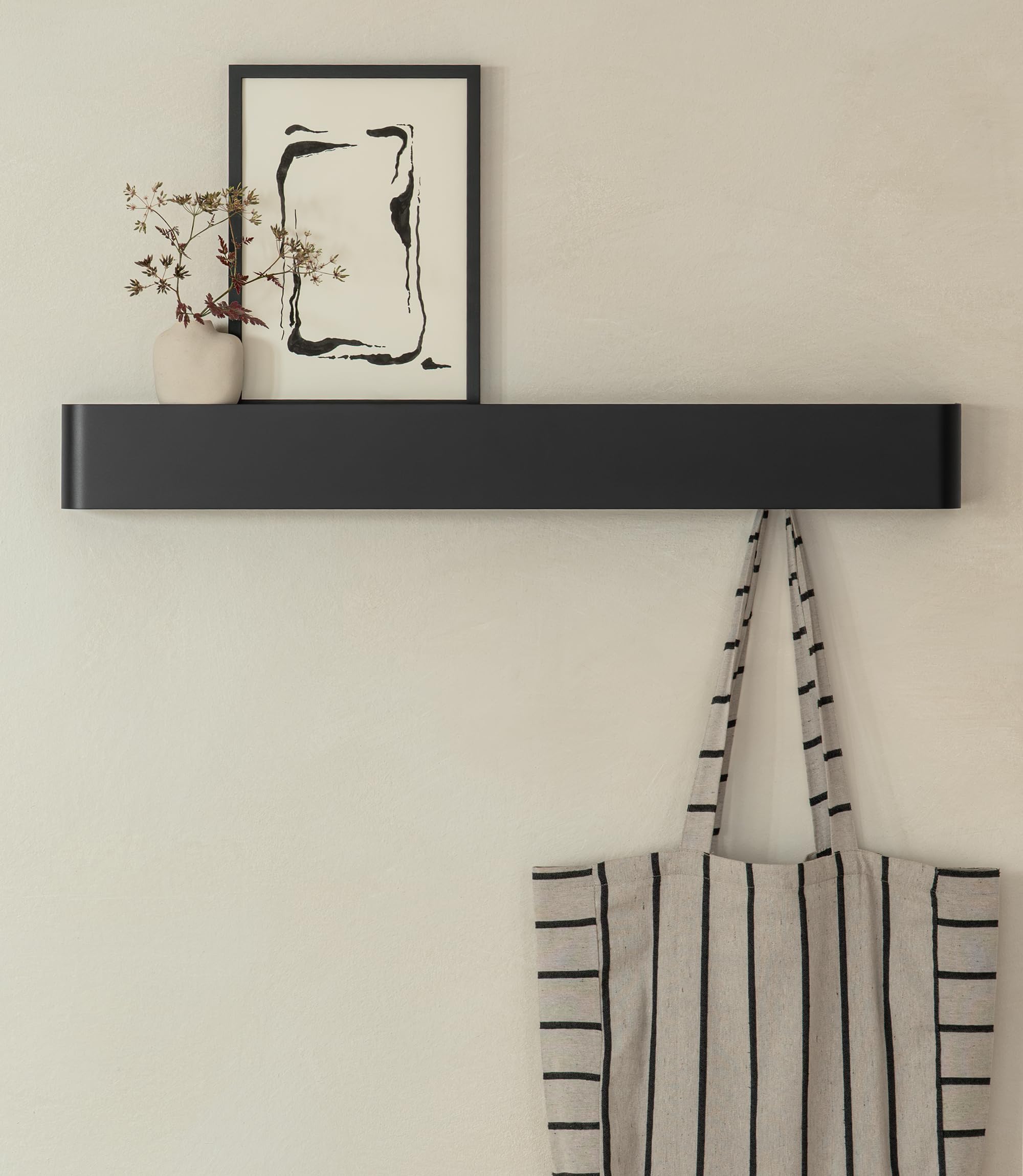 KAZAI.® Kapstok muur 'Tone' | Wandkapstok design met verborgen haken en plank | Wall coat hanger industrieel van metaal voor de hal | Clothes rack wandmontage | Taupe KAZAI.® Kapstok muur 'Tone' | Wandkapstok design met verborgen haken en plank | Wall coat hanger industrieel van metaal voor de hal | Clothes rack wandmontage | Taupe