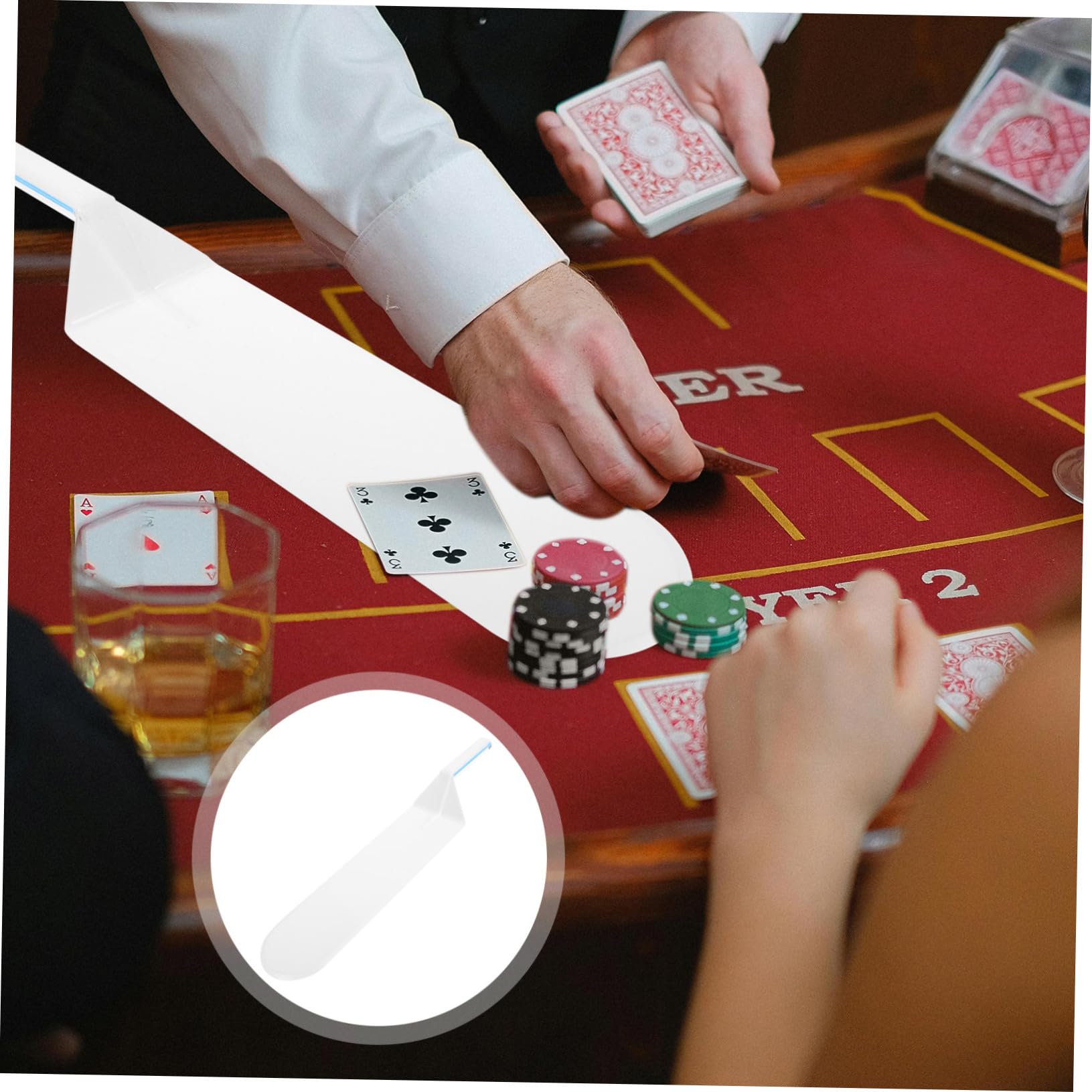 Toyvian 2pezzi Shovel Per Carte Da Gioco Plastica Riusabile Design Leggero e Portatile Per Poker e Giochi Di Carte Previene Graffi e Infortuni Durante Gioco