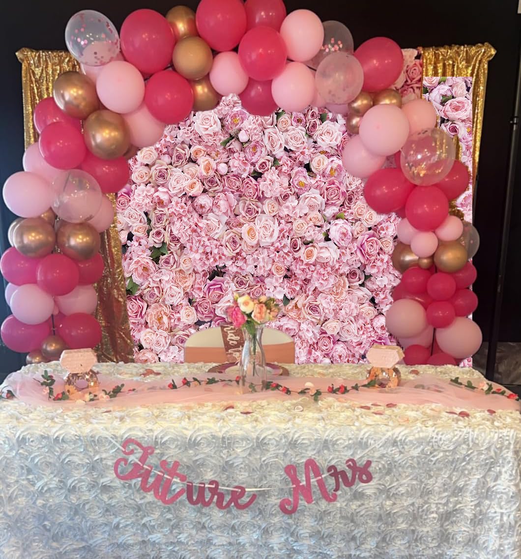 Pink Red Rose Flowers Background Wedding Happy Birthday Day: 8x6ft