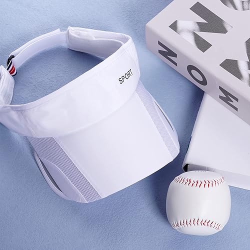 Miniatura 6 de Paquete de 2 sombreros de verano con visera para el sol, ajustable, para mujer, protección UV, con ala retráctil, viseras de tenis, multicolor,