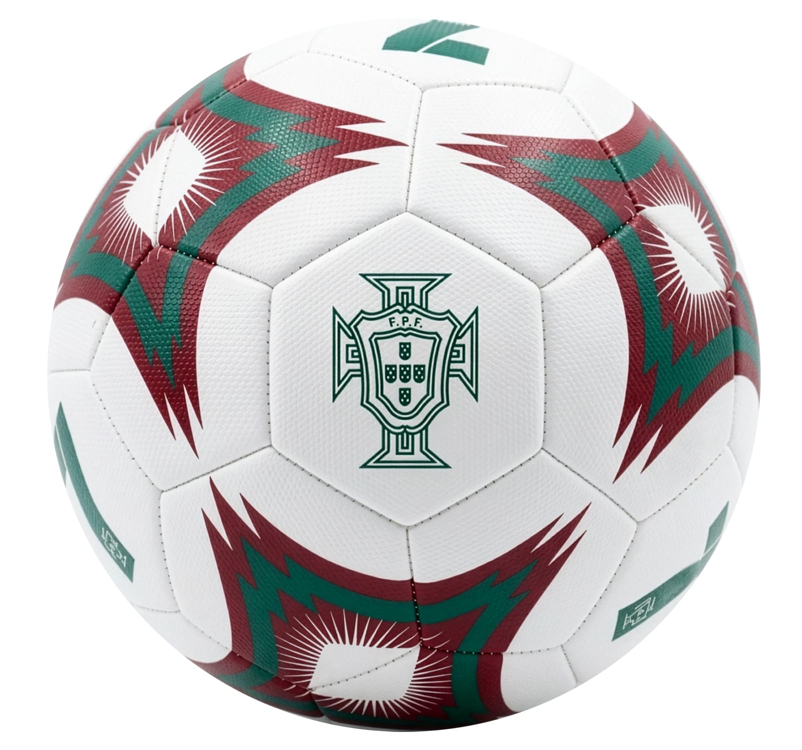Icon Sports Balón de fútbol oficial de Portugal, color rojo o blanco, con escudo de la selección nacional, tamaños 5, 4 y 2