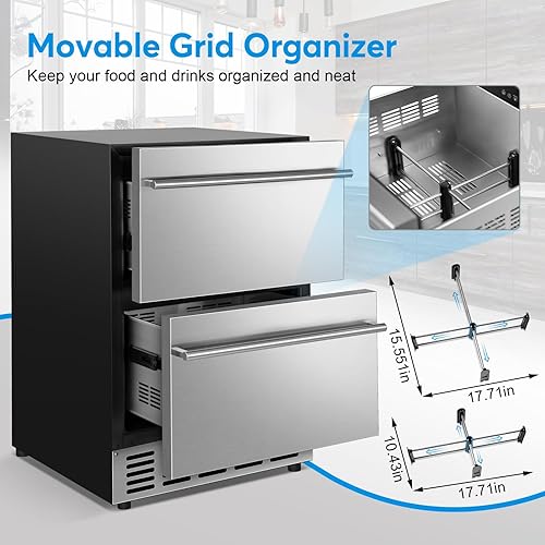 Miniatura 5 de Refrigerador de bebidas de 17 pulgadas de ancho  Enfriador de bebidas para 126 latas con puerta de vidrio  Mini refrigerador de cerveza para