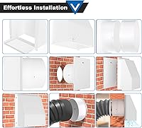 Vista 5 de Cubierta de ventilación de secadora de 4 pulgadas en el exterior, cubierta de ventilación de pared exterior de la secadora, cubierta de ventilación