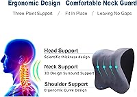 Vista 3 de Almohada cervical para aliviar el dolor de cuello y soporte cervical, almohada de espuma viscoelástica para asiento de automóvil con correa