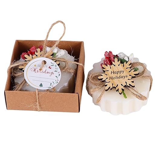 Pack of 10 Christmas Handmade Soap Gift Decorations, Vegan Scented Soap Christmas Gifts, Happy Holidays Gifts (Christmas-Snow Tag)