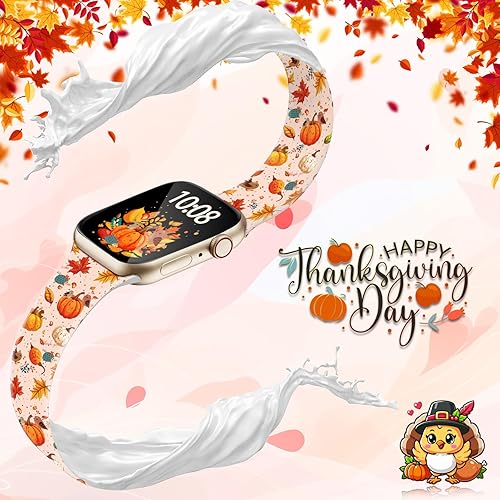 Miniatura 10 de Correa de reloj de Navidad y Halloween para Apple Watch, correa de silicona impresa de repuesto para iWatch 1 2 3 4 5 6 7 8 Ultra 1.496 in 1.575 in