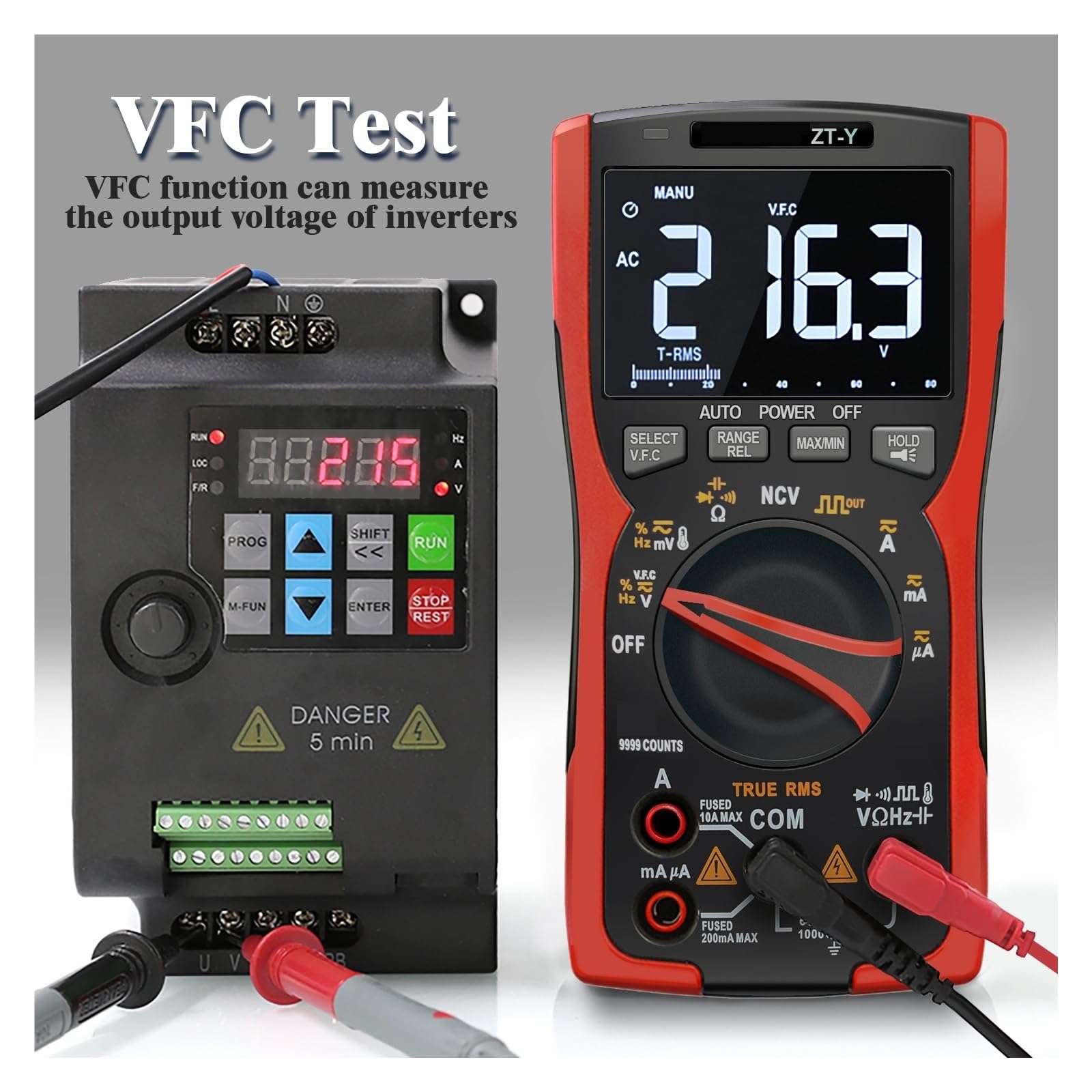 Profesjonalny Multimetr Cyfrowy Wyświetlacz True-RMS Tester Analogowy Woltomierz Prądu Temperatura Kondensatora VFC NCV Hz Miernik Szybko Dokładnie Łatwy Odczyt(Y - Upgraded version)