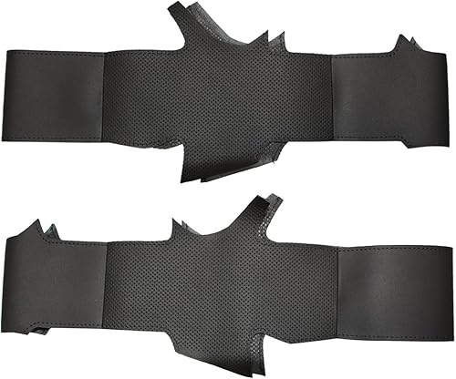 Vista 9 de MEWANT Funda de cuero artificial para volante de automóvil para Nissan Altima 2013-2018 / Rogue 2014-2016 02.Beige Artificial Cuero + Hilo Blanco